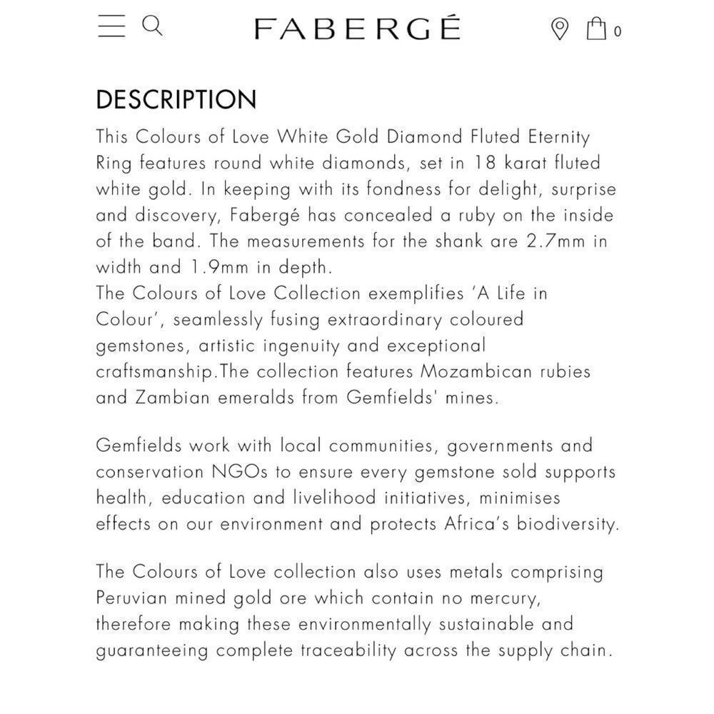 FABERGÉ Colours of Love Diamond Eternity Band - Picture 8 of 11